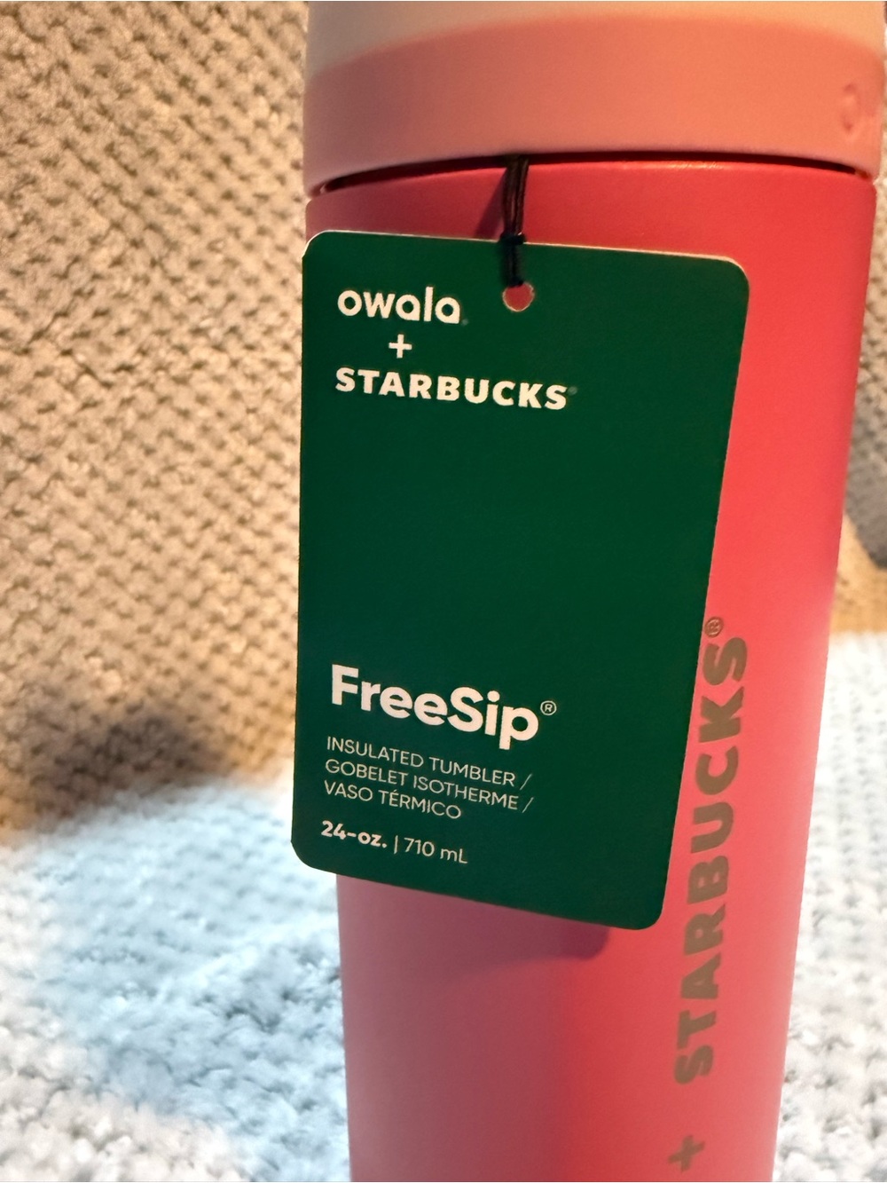 Brand New Owala + Starbucks FreeSip Bottle in Pink and Light Pink - Picture 2 of 9